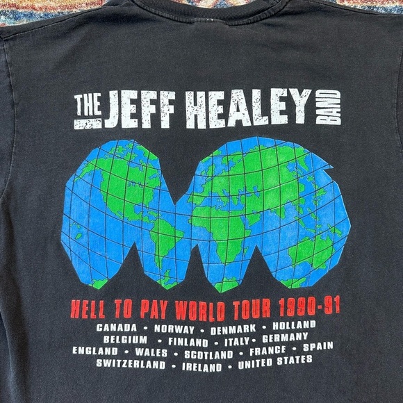 Vintage 1990 Jeff Healey Hell To Pay Band T-shirt Large - Picture 5 of 7